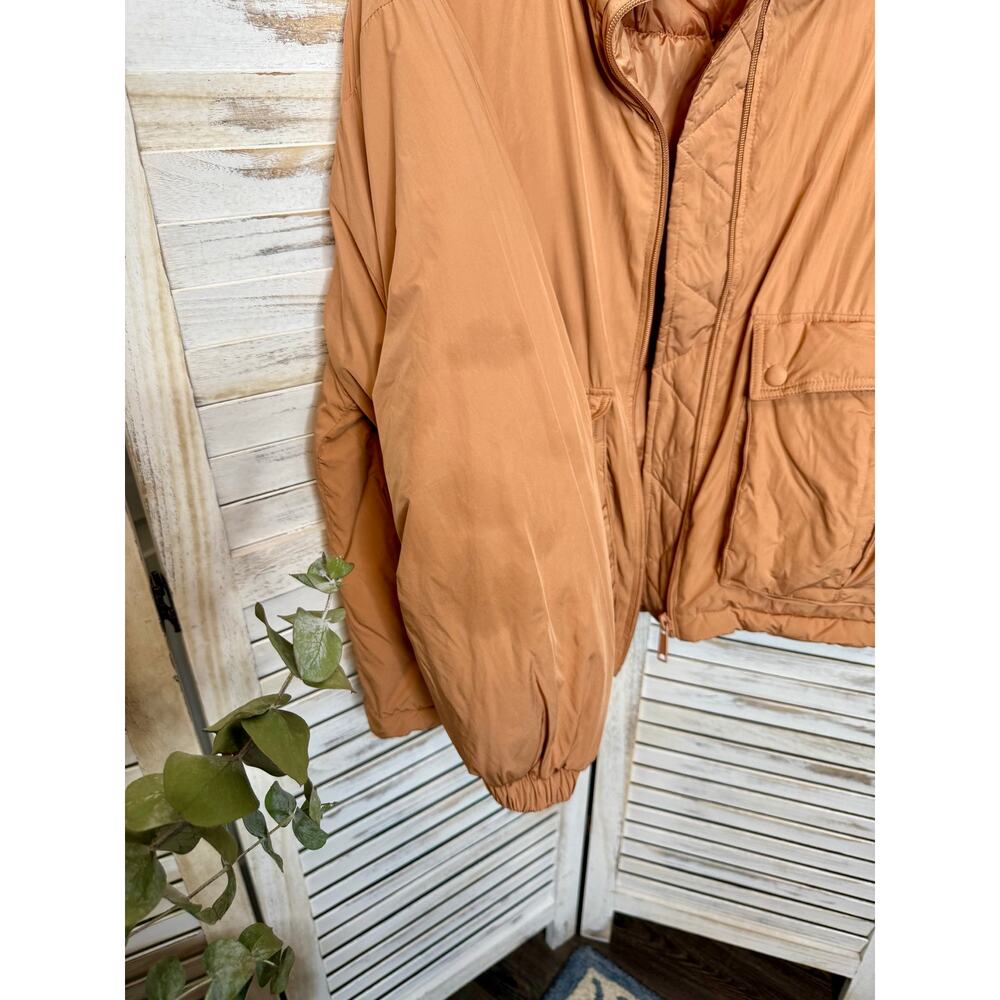 WE THE FREE PEOPLE Women's XS Oversized Duvet Bomber Jacket Doe Peach FLAW - Picture 10 of 13